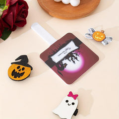 Cat & Castle Pattern Hand Mirror for Skincare & Makeup