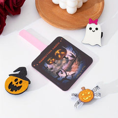Pumpkin & Bat Print Hand Mirror Beauty Mirror Girls Women Halloween Gift