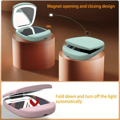 LED Travel Makeup Mirror Compact Square Lighted Vanity Mirror
