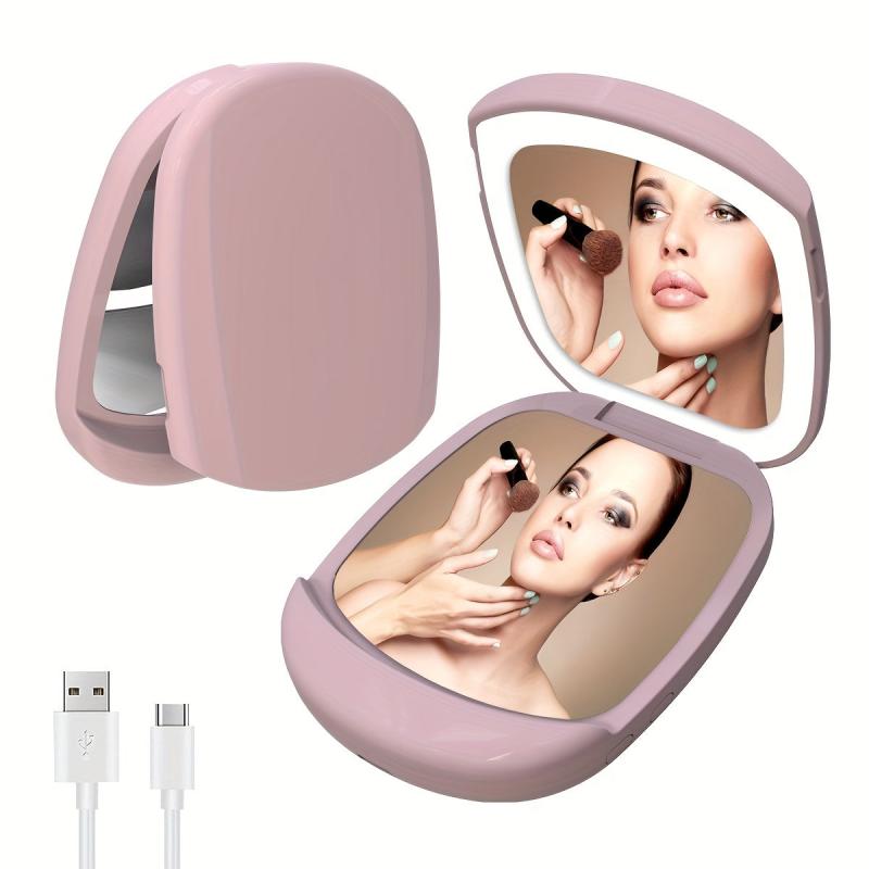 LED Travel Makeup Mirror Compact Square Lighted Vanity Mirror