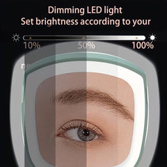 LED Travel Makeup Mirror Compact Square Lighted Vanity Mirror