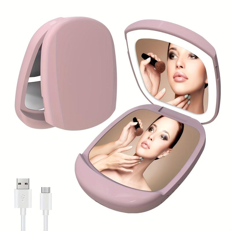 LED Travel Makeup Mirror Compact Square Lighted Vanity Mirror
