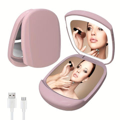 LED Travel Makeup Mirror Compact Square Lighted Vanity Mirror