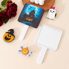 Castle & Bats Print Hand Mirror - Portable Makeup Vanity Mirror