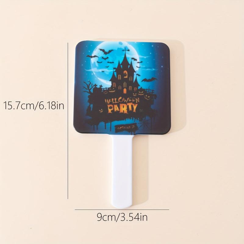 Castle & Bats Print Hand Mirror - Portable Makeup Vanity Mirror
