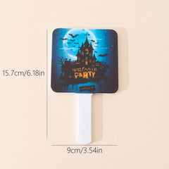 Castle & Bats Print Hand Mirror - Portable Makeup Vanity Mirror