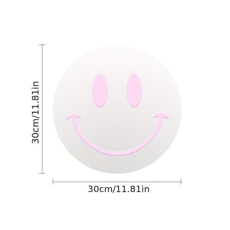Acrylic Smiling Face Mirror Self Adhesive Wall Sticker for Girls Room Decor