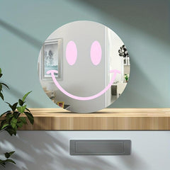 Acrylic Smiling Face Mirror Self Adhesive Wall Sticker for Girls Room Decor