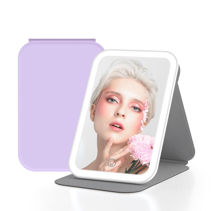 KLC Rechargeable Travel Makeup Mirror With Light 90 Rotatable Portable Vanity
