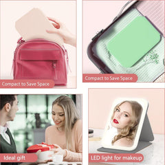 KLC Rechargeable Travel Makeup Mirror With Light 90 Rotatable Portable Vanity