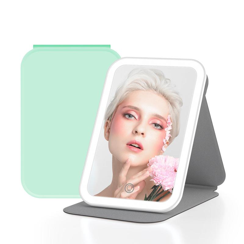 KLC Rechargeable Travel Makeup Mirror With Light 90 Rotatable Portable Vanity