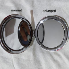 Tulip Pattern Round Folding Mirror with Magnifying Function