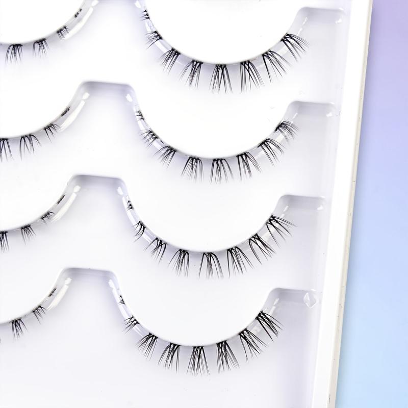 6 Pairs Bottom Lashes 3D Clear Band Natural Look Lower Eyelashes Wispy Kit