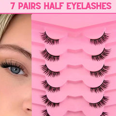 7 Pairs Cat Eye Lashes Thick Faux Mink False Eyelashes