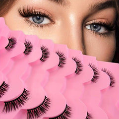 7 Pairs Cat Eye Lashes Thick Faux Mink False Eyelashes
