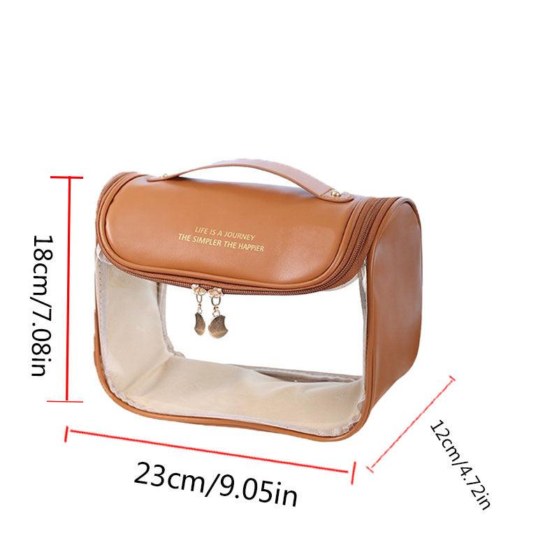 Clear Hanging Toiletry Bag Women Makeup Travel Handle Waterproof Zippered