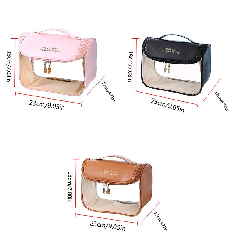 Clear Hanging Toiletry Bag Women Makeup Travel Handle Waterproof Zippered