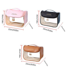 Clear Hanging Toiletry Bag Women Makeup Travel Handle Waterproof Zippered
