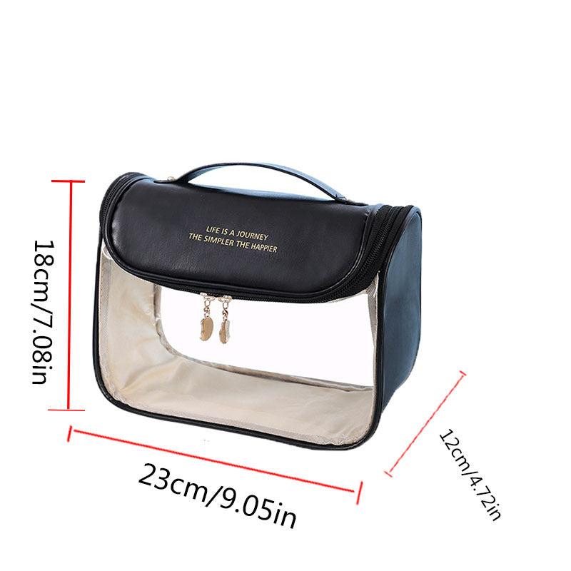 Clear Hanging Toiletry Bag Women Makeup Travel Handle Waterproof Zippered