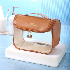 Clear Hanging Toiletry Bag Women Makeup Travel Handle Waterproof Zippered