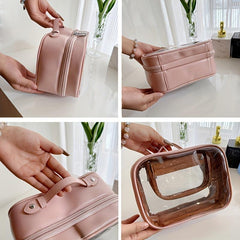 Large Waterproof Makeup Bag with Wet Dry Separation