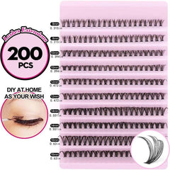 DIY D Curling Eyelashes Extension Cluster Mink Wispy Cat Eye Lashes