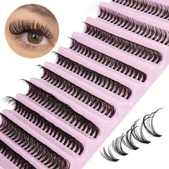 DIY D Curling Eyelashes Extension Cluster Mink Wispy Cat Eye Lashes