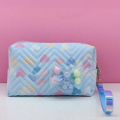 Resin Doll Decor Makeup Bag Waterproof PU Square Zipper Makeup Pouch