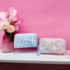 Resin Doll Decor Makeup Bag Waterproof PU Square Zipper Makeup Pouch