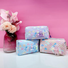 Resin Doll Decor Makeup Bag Waterproof PU Square Zipper Makeup Pouch