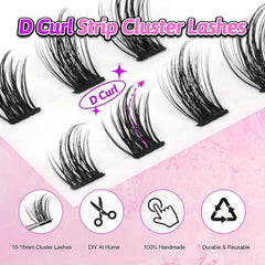 120 Pcs DD Curling Eyelash Clusters 10-16mm Wispy Natural Look