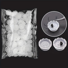 100pcs Eyelash Glue Holder Grafting Eyelashes Blossom Cup Ring
