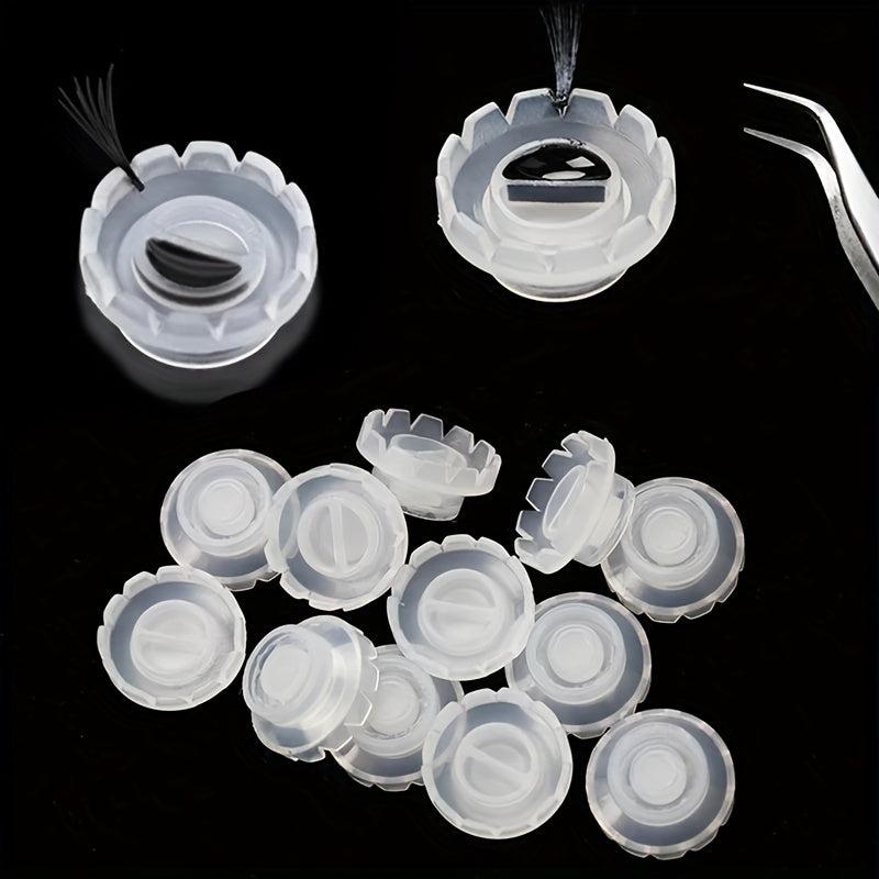 100pcs Eyelash Glue Holder Grafting Eyelashes Blossom Cup Ring
