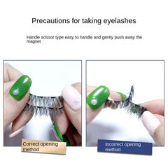 4 Magnetic False Eyelashes Natural 3D Makeup Eyelash Tools