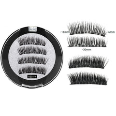 4 Magnetic False Eyelashes Natural 3D Makeup Eyelash Tools