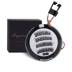 4 Magnetic False Eyelashes Natural 3D Makeup Eyelash Tools
