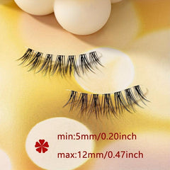 5 Pairs Natural Look Fishtail False Lashes - Add Volume and Enhance Your Look