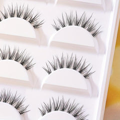 5 Pairs Natural Look Fishtail False Lashes - Add Volume and Enhance Your Look