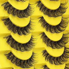 10 Pairs Fluffy Wispy Curly Natural Volume Thick Faux Mink Lashes for Women