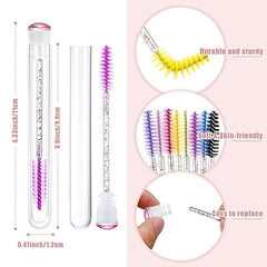 113pcs Eyelash Wand Set: 80 Mascara Wands, 30 Reusable Tubes, 3 Makeup Sponges