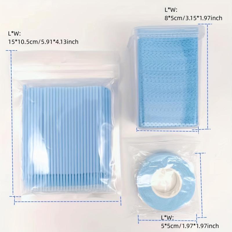 Eyelashes Extension Set 400pcs Lash Extension Glue Wipes 100pcs Micro Applicator