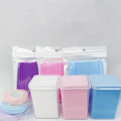 Eyelashes Extension Set 400pcs Lash Extension Glue Wipes 100pcs Micro Applicator