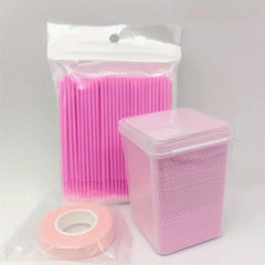 Eyelashes Extension Set 400pcs Lash Extension Glue Wipes 100pcs Micro Applicator
