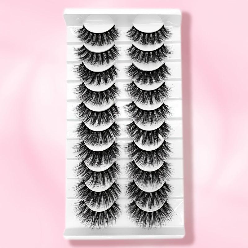 Fluffy 3D Faux Mink False Eyelashes Soft Wispy Cat Eye Fox Eye Lashes