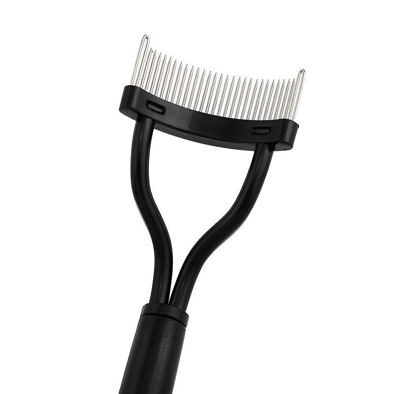 Portable Metal Eyelash Curler w/ Foldable Brush for Makeup Curl & Beauty