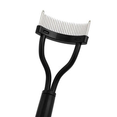 Portable Metal Eyelash Curler w/ Foldable Brush for Makeup Curl & Beauty