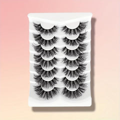 7 Pairs 3D Silk False Eyelashes Thick Curling Lashes Extension 16 18mm