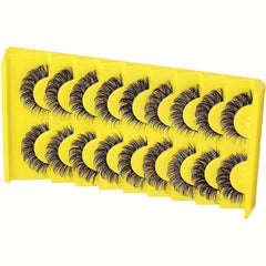 10 Pairs Faux Mink False Eyelashes Fluffy Messy Curly Makeup Lashes