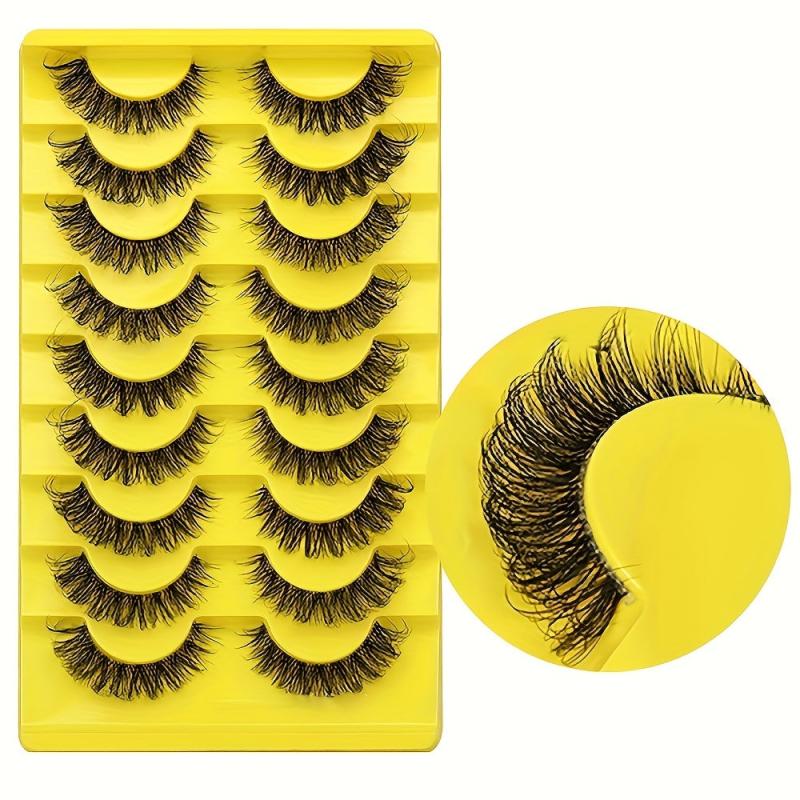 10 Pairs Faux Mink False Eyelashes Fluffy Messy Curly Makeup Lashes