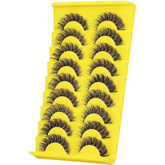 10 Pairs Faux Mink False Eyelashes Fluffy Messy Curly Makeup Lashes